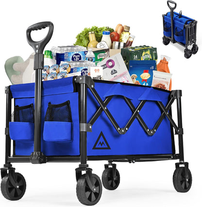 Wagon Cart Shopping Foldable Folding Collapsible with Wheels Big On Beach Garden Outdoor Grocery
