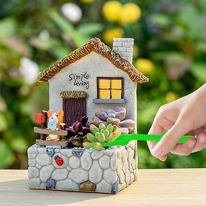 6PCS Mini Garden Hand Succulent Transplanting Tools Set, Plastic Seedling Dibber and Digging Tools