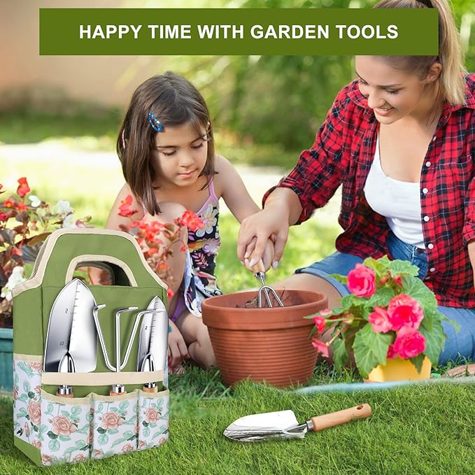 Kynup Gardening Tools, Garden Tools Set-9 Piece, Garden Hand Tool Kit with Cultivators, Thickened