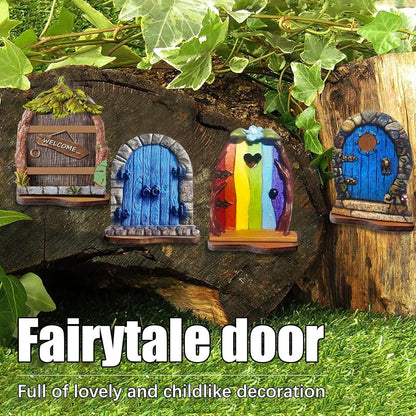 Enchanted Fairy Door for Tree Trunks - Weather-Resistant Miniature Garden Decor, 6-Piece Whimsical