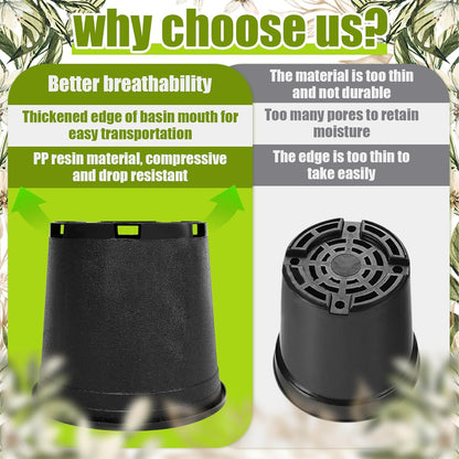 2 Gallon Nursery Pots Plastic Container Injection Molded Pot for Plants Flexible with Drainage