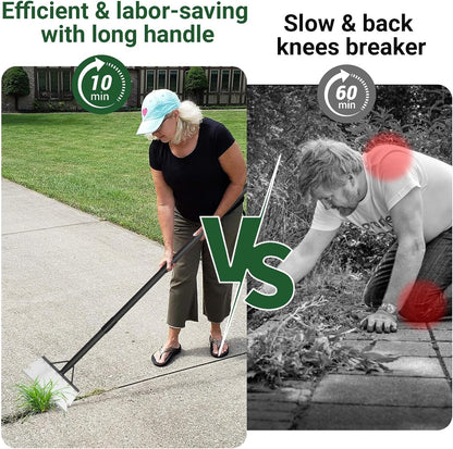 Garden Flat Shovel Scraper, Multifunctional Garden Cleaning Shovel with 59 Inch Long Handle, Heavy
