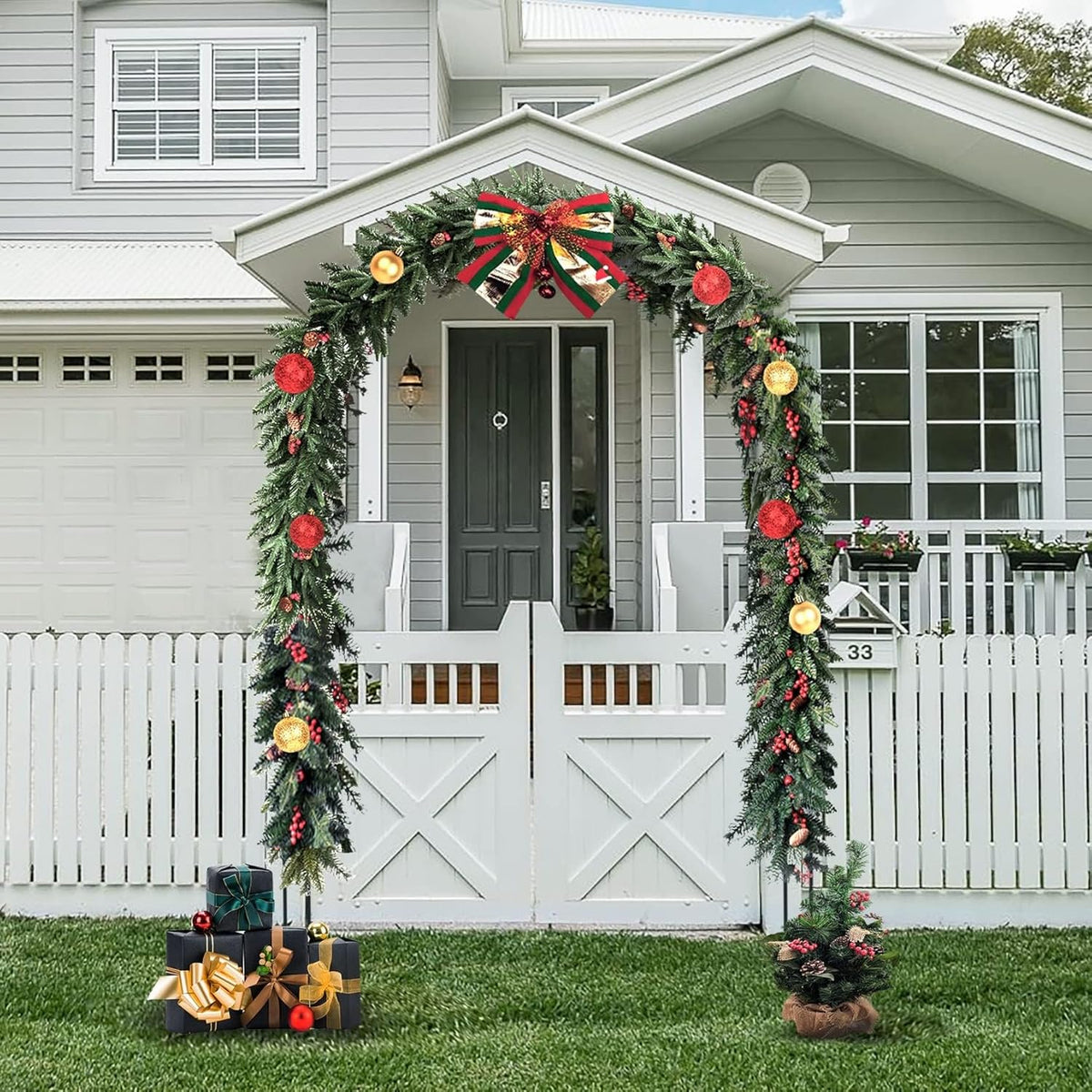 Garden Arch, Outdoor Flower Garden Arch Trellis, Sturdy Steel Arbor for Climbing Plants, Wedding