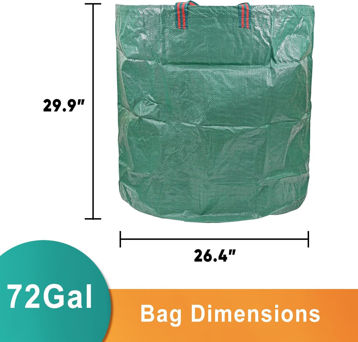 CAMPFIRE 3 Pack 72gallon Garden Waste Bags (H30, D26 Inches) With Handles, Heavy Duty Leaf Bags