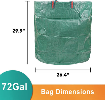 CAMPFIRE 3 Pack 72gallon Garden Waste Bags (H30, D26 Inches) With Handles, Heavy Duty Leaf Bags