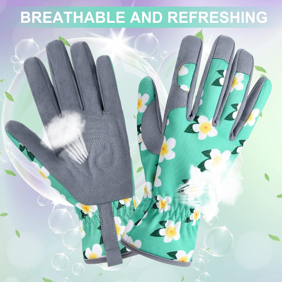 Womens Gardening Weeding Working Gloves, Leather Garden Glove for Women Thorn Proof No Stab for