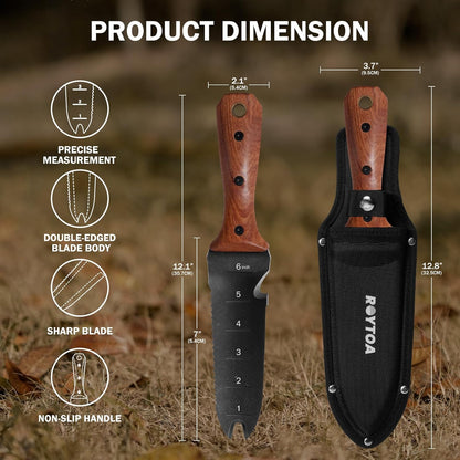 Hori Hori Garden Knife, Garden Tools with Sheath for Weeding,Planting,Digging, 7" Stainless Steel
