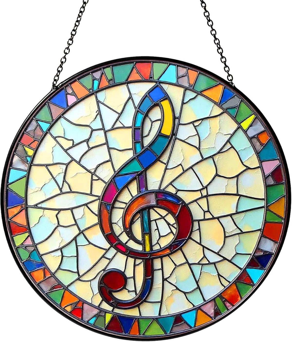 Musical Stained Glass Window Hanging Music Design Sun Catcher Musician Decor Music Teacher Gifts