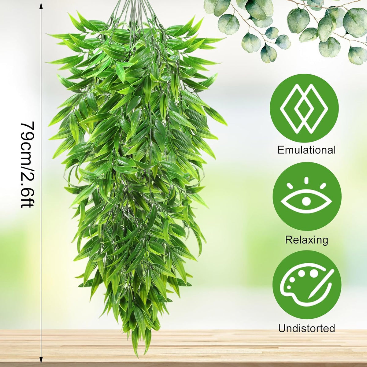 Hoteam 12 Pcs Artificial Hanging Plants 32 Inch Fake Ivy Vines with Fake Leaves Patio Artificial