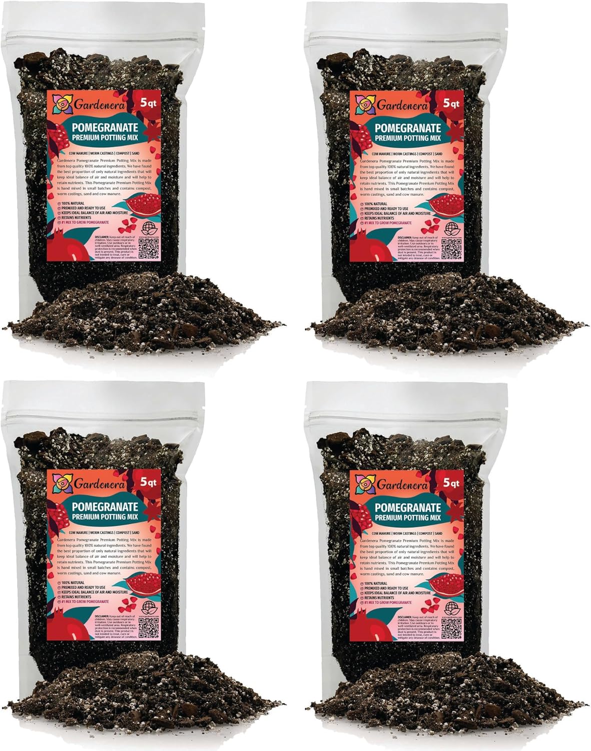 Gardenera Premium Pomegranate Potting Soil Mix - Ideal Nutrient Blend for Growing Robust