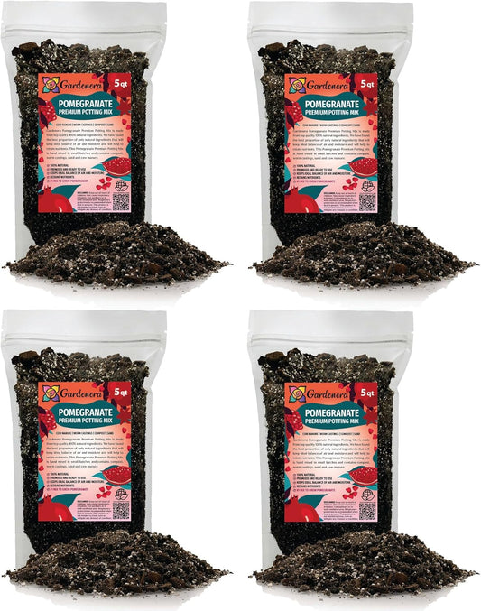 Gardenera Premium Pomegranate Potting Soil Mix - Ideal Nutrient Blend for Growing Robust