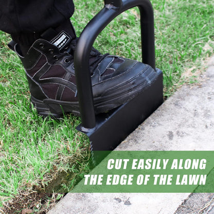 Height Adjustable Garden Edger Tool, Hand Steel Edger, Half Moon Lawn Edger, Saw-Tooth with Very