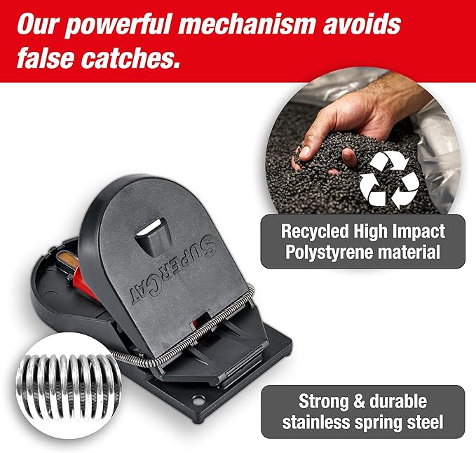 SWISSINNO Mousetraps & Mice Traps for Home - PRO SuperCat - 4 Traps – Pre-Baited Snap Traps with