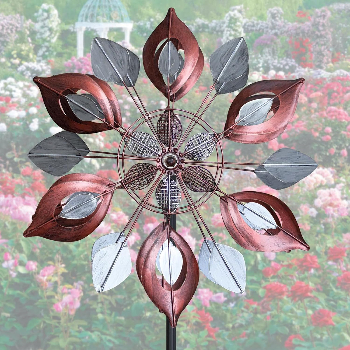 GUAGUA Classical Metal Wind Spinner Outdoor, 360 Degrees Swivel Wind Spinners for Yard and Garden