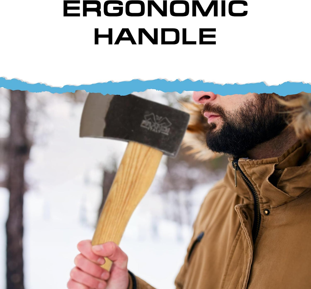 Prandi Axes Yankee C45 Forged Carbon Steel Hatchet - Hickory Handle with Leather String - Ideal for