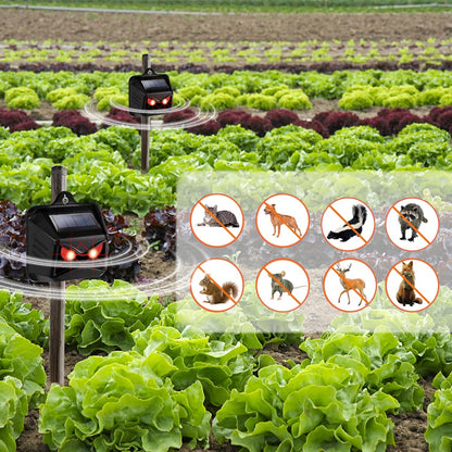 6 Pack Solar Animal Repellent, Predator Eyes Animal Deterrent Sentinels with Red LED Blinking