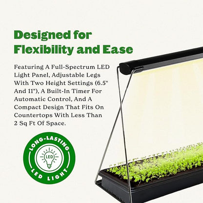 Epic Gardening Seed Starting Grow Light – Full-Spectrum LED with Adjustable Height for Indoor