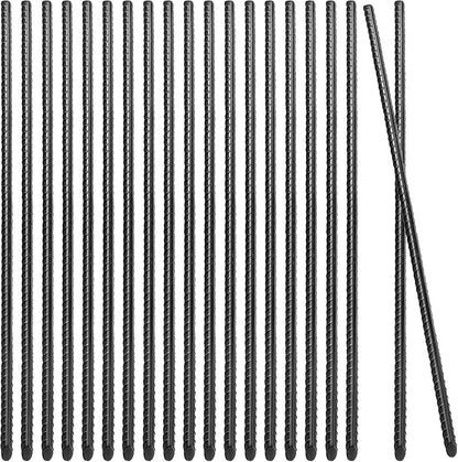 20 Pack 16 Inch Straight Rebar Stakes, 3/8" Thick Steel Heavy Duty Anchor Ground Rebar Stakes with