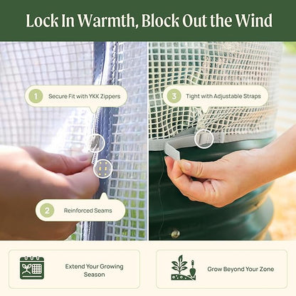 Vego garden Frost Greenhouse Cover System for 3.5' x 5.0' (6 in 1) Garden Bed