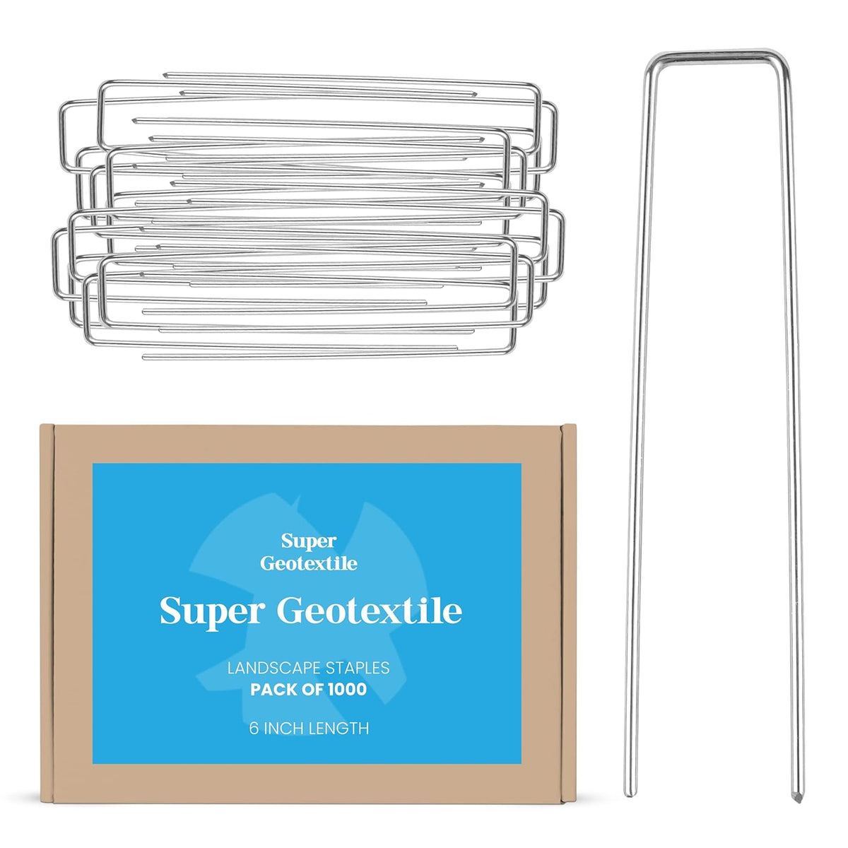 Landscape Staples - Heavy Duty 11 Gauge Galvanized U-Shaped Sod Pins for Weed Barrier and