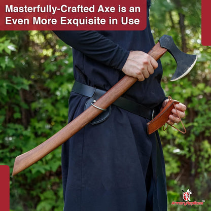 Armory Replicas - Functional Viking Two-Handed Battle Axe - Tempered High Carbon Steel Blackened
