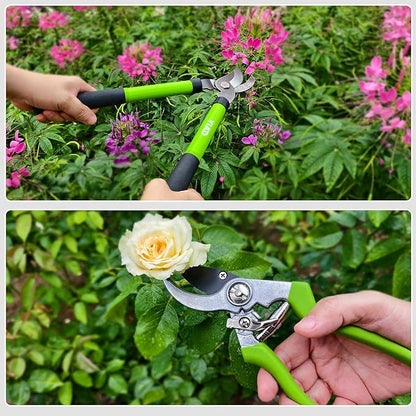 YIAD Loppers for Tree Trimming, Garden Shears Set-Heavy Duty Branch Cutter Pruning Shears Set
