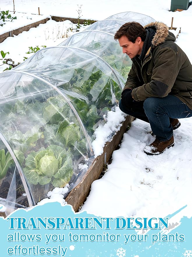 Alphatool Greenhouse Cover Plastic Sheeting - 10 x 20 ft Plant Covers Freeze Protection, Frost