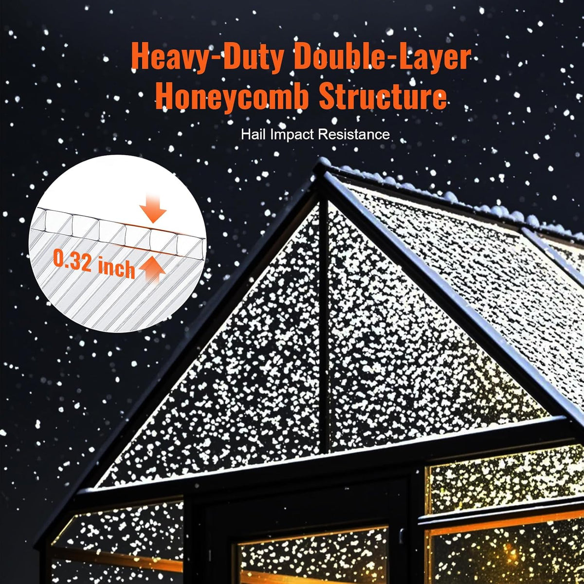 VEVOR 14 Pack Polycarbonate Greenhouse Panels, 2' X 4' X 0.32'' Roof Panels Sheets, Waterproof UV