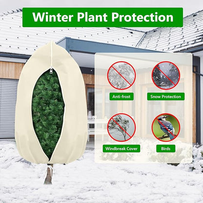 Plant Covers Freeze Protection, 4 Pack Round Frost Blankets for Outdoor Plants (71"x48") – Winter