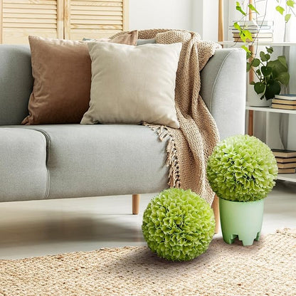 Goplus 11 Inch Topiary Balls Artificial Outdoor Set of 2, Faux Boxwood Ball, Fake Plant Sphere