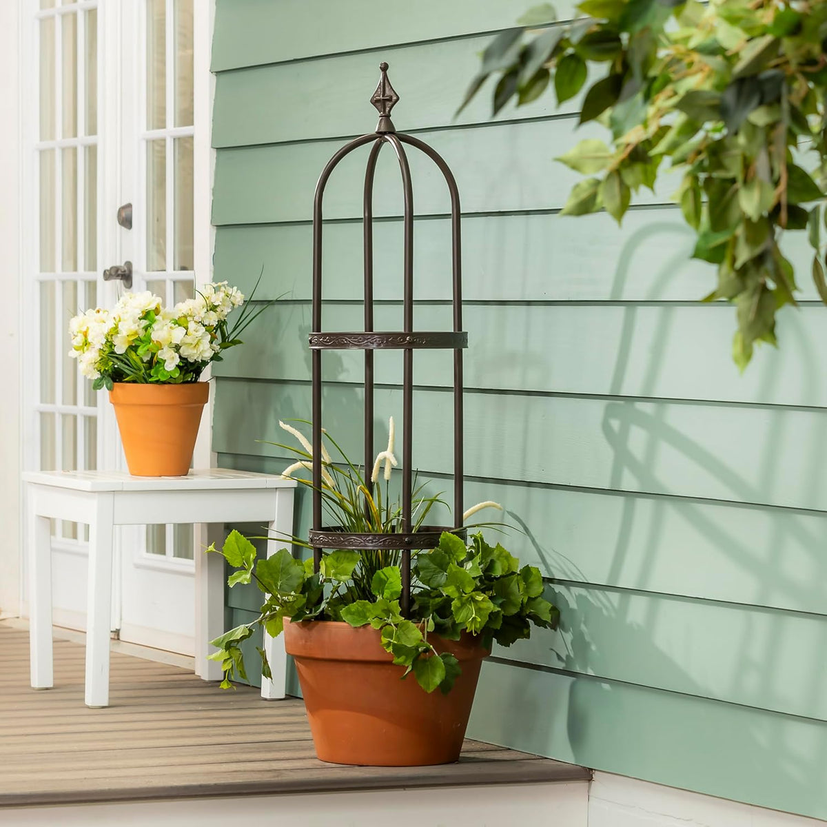 Evergreen Garden 5 ft Metal Garden Obelisk Trellis for Climbing Plants Vines, Clematis & Flowers |