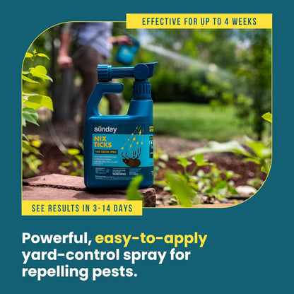 Sunday Nix Ticks - Tick Control Spray - Ready-to-Use Bug Spray - Concentrated Cedar Oil - Helps