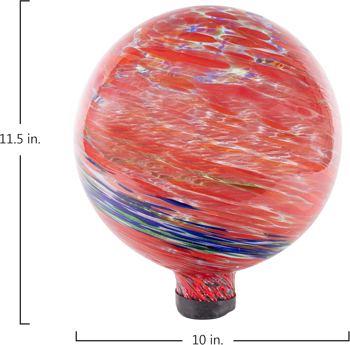Echo Valley 8155 10-Inch Glow-in-the-Dark Illuminarie Glass Gazing Globe, Red Swirl