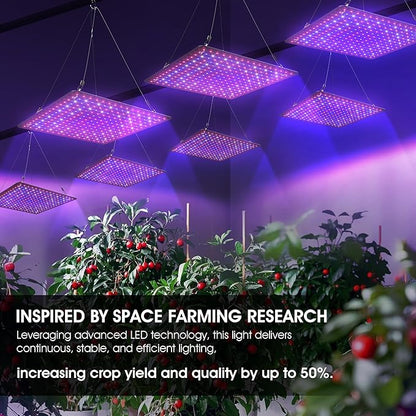 2 Pack LED Grow Light Panel 200W Lamp for Indoor Plants, Full Spectrum with White Blue Red UV IR