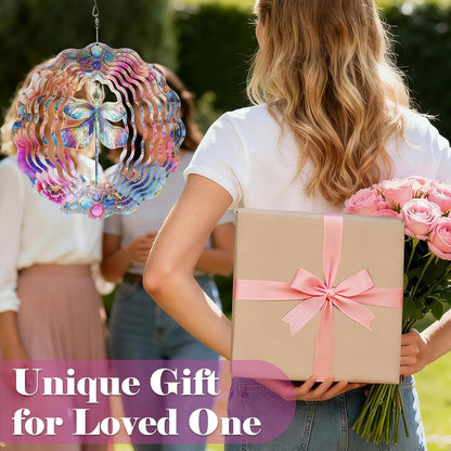 Dragonfly Wind Spinners, Dragonfly Gifts for Women, 12-Inch 3D Kinetic Stainless Steel Metal Wind