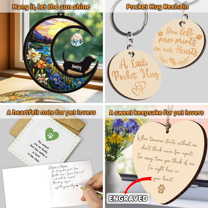Custom Dog Memorial Gift Suncatcher, Engraved Pet Memorial Ornament, Pet Sympathy Keychain, Loss of