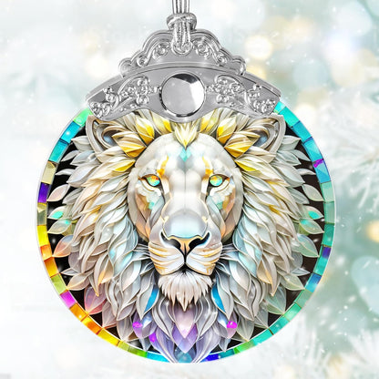 Stained Glass Suncatcher, Jocidea Lion Ornament, Christmas Ornaments, Holidays Ornaments, Christmas