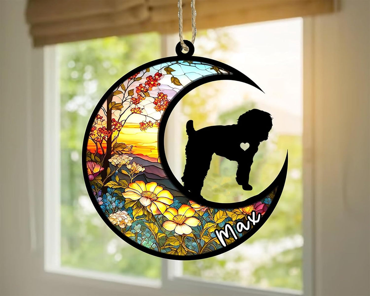 Personalized Dog Memorial, Custom Name Schnoodle Dog Christmas Ornament with Name, Custom Breeds