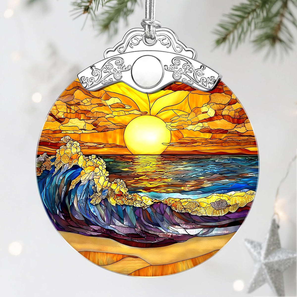 Stained Glass Ornament, Christmas Ornaments, Christmas Decorations for Tree, Holiday Ornament
