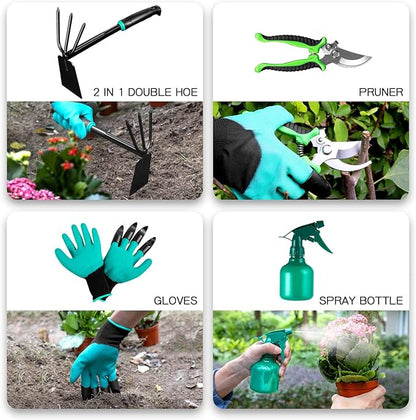 9 PCS Garden Tool Set Kids Gardening Tool Kit for Digging, Planting and Pruning, Gardening Hand
