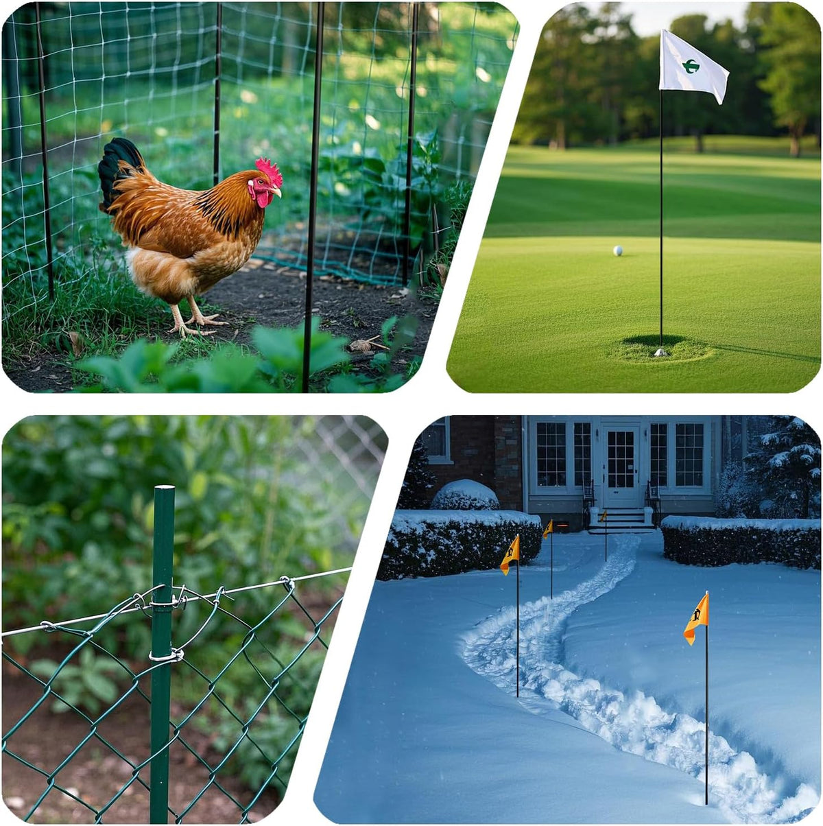 Garden Stakes 48 inch 20 Pack 0.27" Dia Solid Glassfiber Plant Support Rod Tomato Trellis Stakes