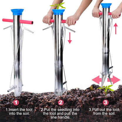 AIWFL Seedling Transplanter Long Handled Bulb Planter Tools Vegetable Young Plant Manual Plant