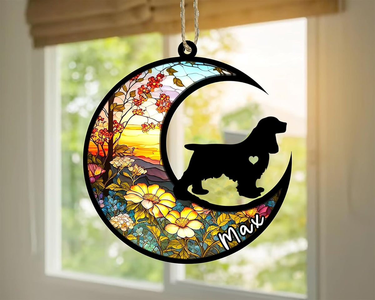 Personalized Dog Memorial, Custom Name Cocker Spaniel Dog Christmas Ornament with Name, Custom