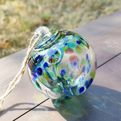 YaoYuan 4 Inch Garden Hanging Gazing Ball Hand-Blown Glass for Hanging Gardens Window Outdoor