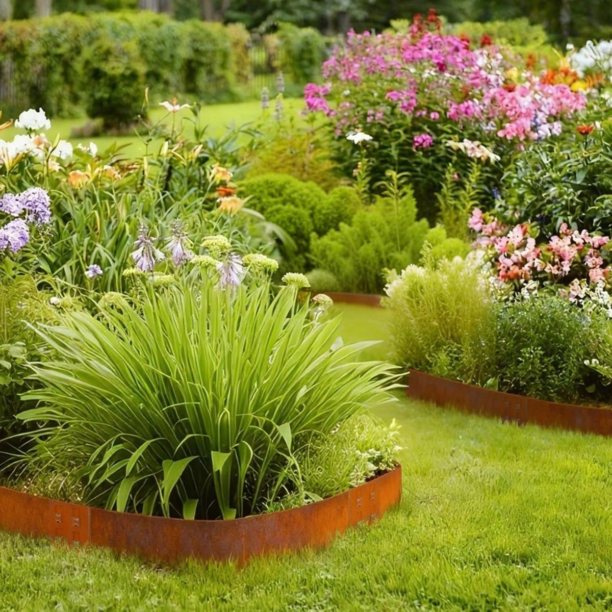 Corten Steel Landscape Edging 40" Lx 6" H Steel Landscaping Edging 6 pcs Metal Landscape Edging