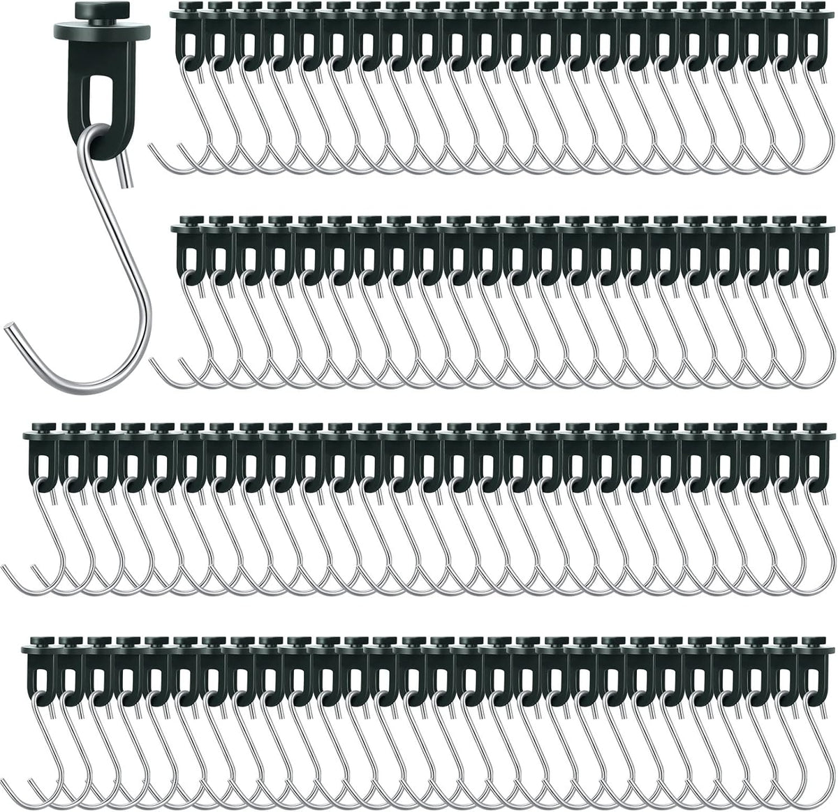 Ripeng 100 Pieces Greenhouse Hooks Hanger Twist Clips Greenhouse Fixing Clips with Stainless Steel