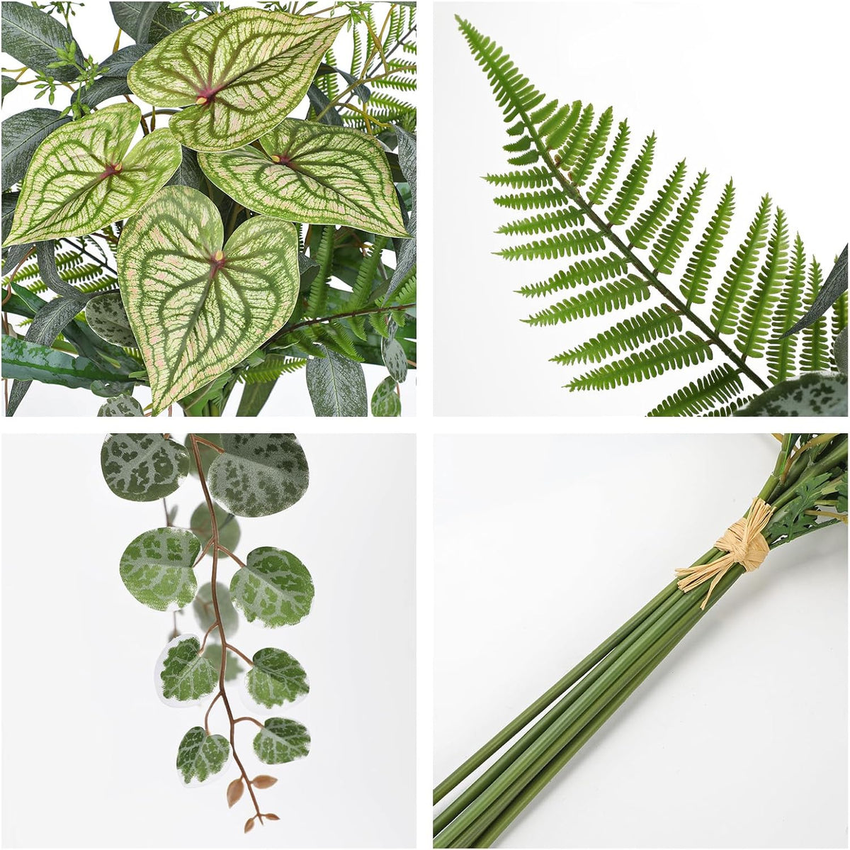 DILATATA Artificial Greenery Stems Box Set, 5 Kinds Mixed Eucalyptus Leaves Trailing Vine Plant