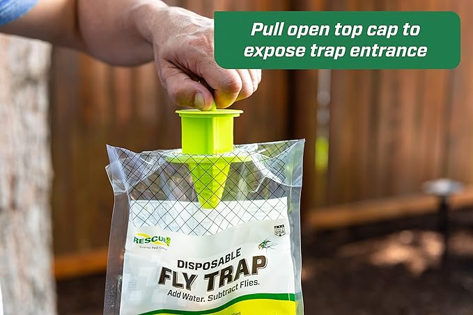 Rescue! Outdoor Disposable Hanging Fly Trap - 6 Traps