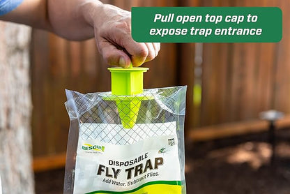 Rescue! Outdoor Disposable Hanging Fly Trap - 6 Traps