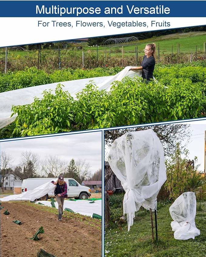 Plant Covers Freeze Protection, 10 ft x 30 ft 1.2oz Frost Blankets for Outdoor Plants in Winter
